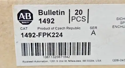 Allen Bradley 1492-FPK224 Ser A Black fuse plug box w/20 Loc3C26