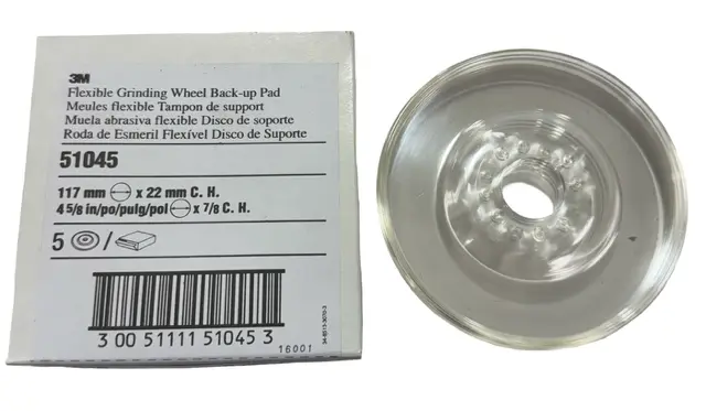 3M 4-1/2" X 7/8" Flexible Grinding Wheel Back-up Pad 5 Pack