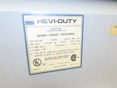 EGS T2H30S Sola Hevi-Duty Power Transformer 30kva 3Ph HV 480 Delta LV 208Y/120