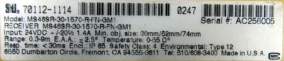 REFURBISHED STI MS46-30-1570-X-GM1 LIGHT CURTAIN SET MS46SR-30-1570-R-FN-GM1 61"