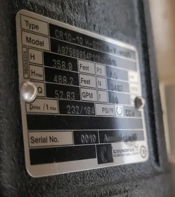 NEW GRUNDFOS CR 10-10 H-G22-A-V-HQQV
