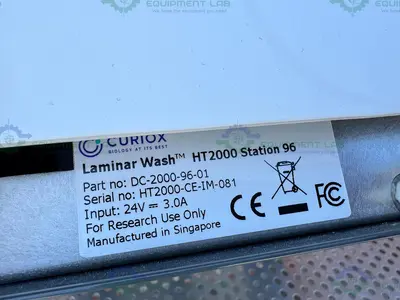 USED CURIOX LAMINAR WASH HT2000 STATION 96 AUTOMATED CELL WASHER SYSTEM DC-2000-96-01