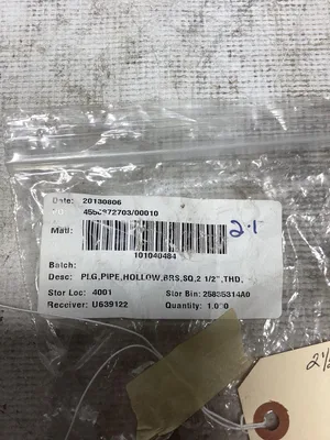 2 1/2″ Hollow Brass Pipe Plug