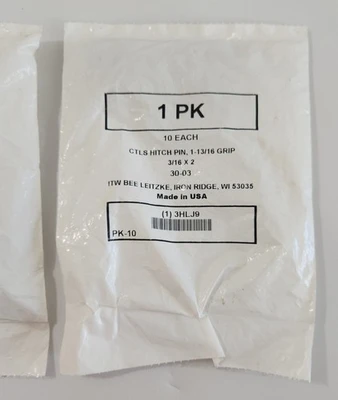 *BRAND NEW SEALED* LOT OF 20 Hitch Pins 1-13/16 Grip 3/16x2 30-03 + Warranty!