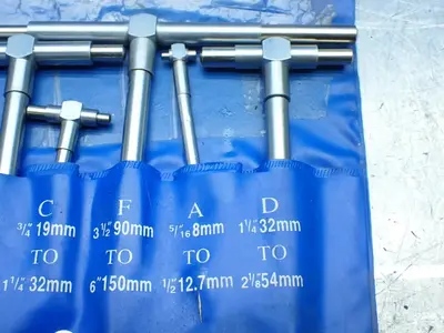 4pcs Measurement Lot. Caliper, Bore Gage, Radius Gage, Telescoping Gage