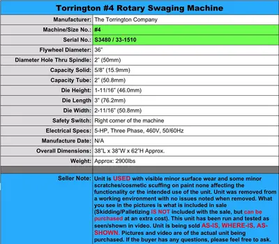 USED TORRINGTON #4