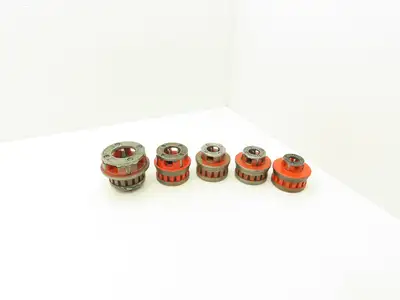 Ridgid 12-R Die Heads With Dies 5 Piece Set For Manuel Ratchet Threader