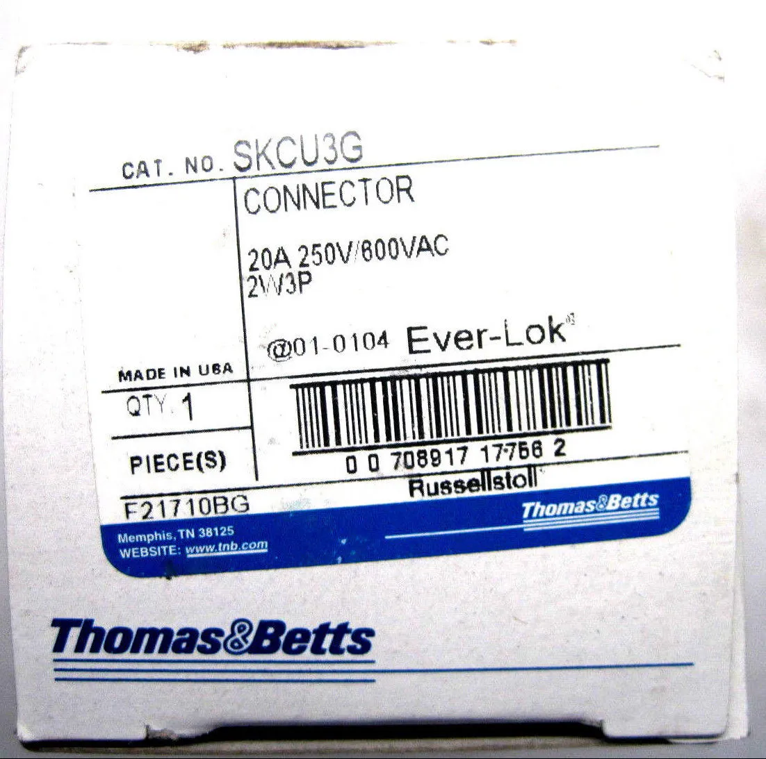 NEW THOMAS & BETTS SKCU3G CONNECTOR