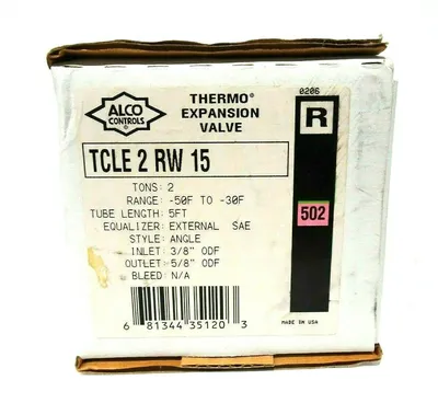 NEW ALCO CONTROLS TCLE 2 RW 15 THERMO EXPANSION VALVE TCLE2RW15