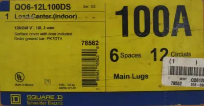NEW SQUARE D QO6-12L100DS LOAD CENTER 100A 6 SPACES 12 CIRCUITS SER.G3