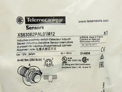 Telemecanique XS630B2PAL01M12 Inductive Proximity Switch 30MM Barrel