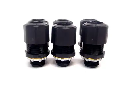 Black Nylon Strain Relief 3/4" Conduit Liquid Tight Threaded Fittings LOT OF 6 - New Other