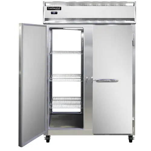 Continental 2RNSSPT 52" Two Section Pass Thru Refrigerator, (4) Left/right Hinge Solid Doors, Top Compressor, 115v