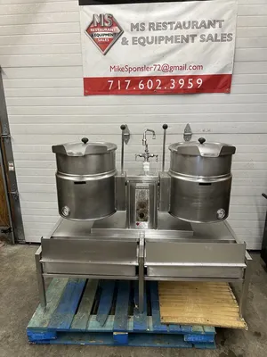 Cleveland KET-12 Twin Electric Kettles With Pouring Stand Refurbished!