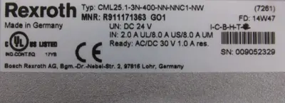 NEW REXROTH R911171363 CONTROL UNIT CML25.1-3N-400-NN-NNC1-NW R911171363-GO1
