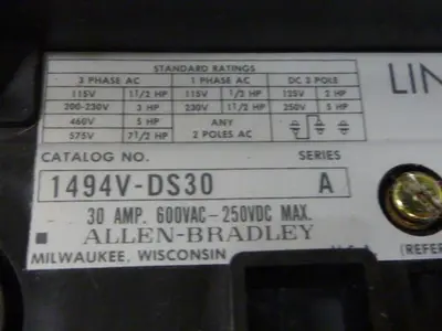 USED ALLEN BRADLEY 1494V-DS30 SER A