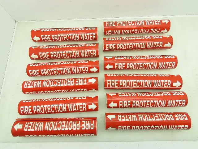 Brady 4060-C Fire Protection Water Red Pipe Marker 2-1/2" to 3-7/8" Lot of 12