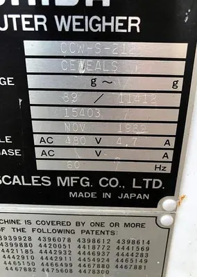 USED 1989 ISHIDA CCW-S-212