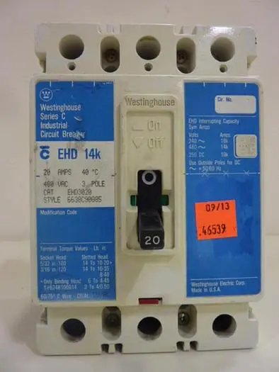 Used WESTINGHOUSE EHD3020 Circuit Breakers Michigan US | Ideal Machinery #579604