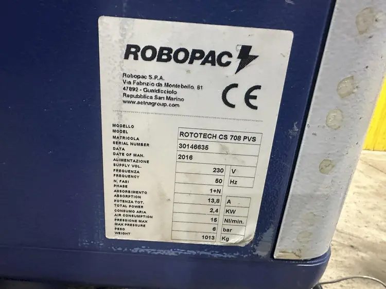 Used ROBOPAC ROTOTECH CS 708 PVS Wrapping Machines Ohio US | Yoder Brothers machinery 30 #91422