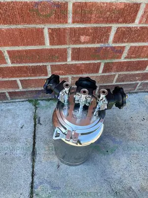 USED EAGLE STAINLESS BTB21 10 LITER STAINLESS STEEL BOTTLE W/ 3 ITT VALVES