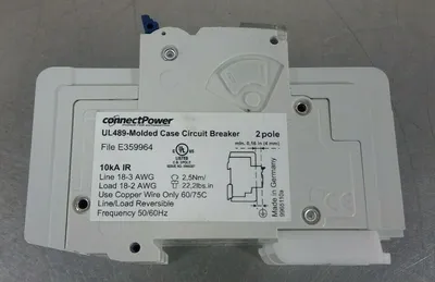 ConnectPower UL489-Molded Case 2 Pole Circuit Breaker D15 - BR2D15AC 4A
