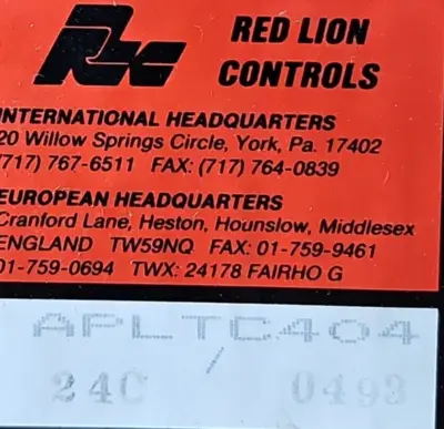 RED LION CONTROLS APLTC404 PANEL METER. Loc2A