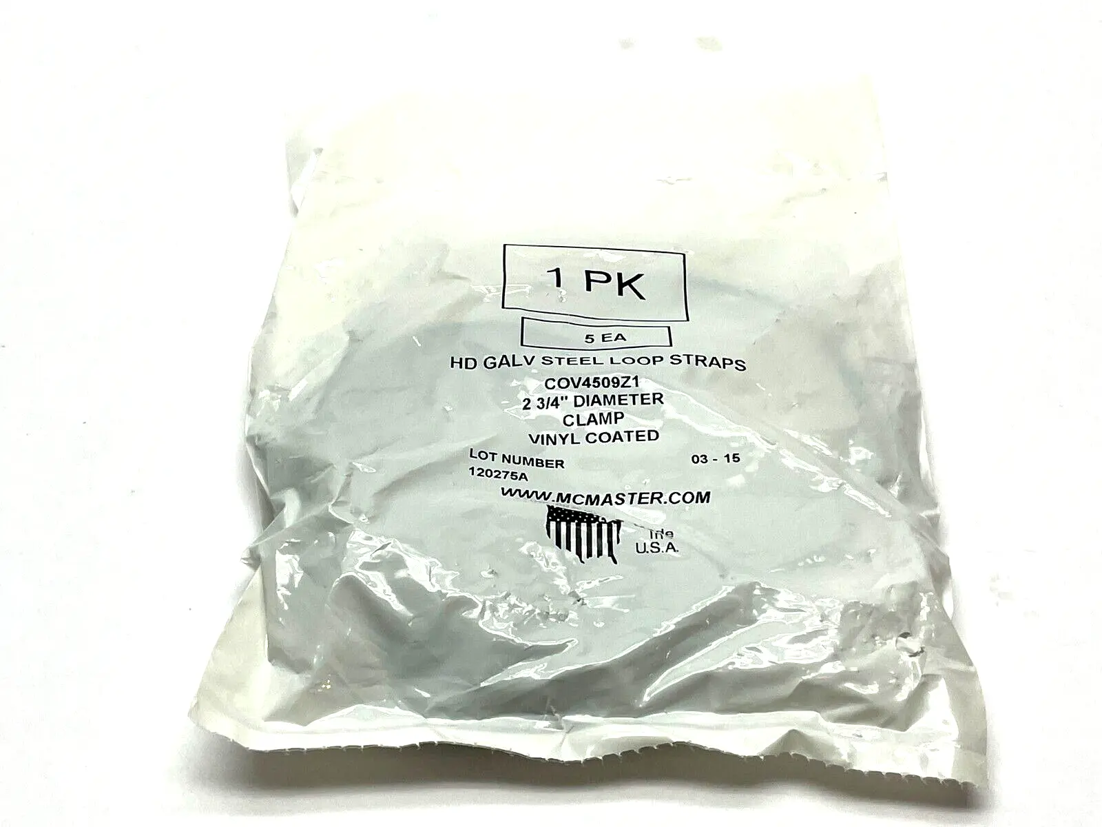 | Cable Clamp Galvanized Steel Gray 2 3/4" Cable Clamping Dia. 1/2" Clamp PKG OF 5 - New