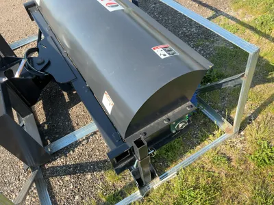 New JCT 72” Hydraulic Broom Skid Steer Attachment, Universal Quick Attach, Manual Angle, approx. 66”...