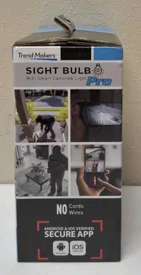 Sight Bulb Pro | ** NEW** (1) WiFi Smart Camera & Light / 650 - 700 Lumen / Microphone & Speaker