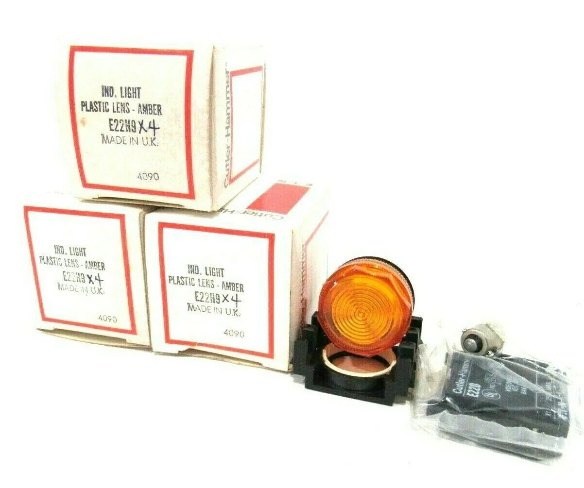 LOT OF 3 NEW CUTLER HAMMER E22H9X4 INDICATING LIGHT