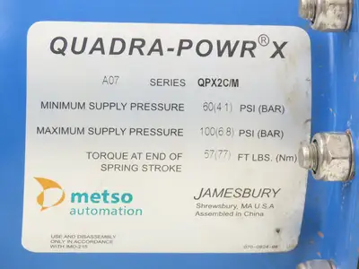 Jamesbury Quadra-Powr X QPX2C/M Pneumatic Actuator 2" 5150 Stainless Ball Valve