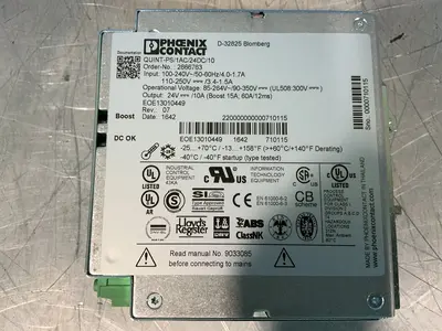 Used 2016 PHOENIX CONTACT QUINTPS/1AC/24DC/10 DIN Rail Power Supplies Ohio US | HGR 24 #1463319