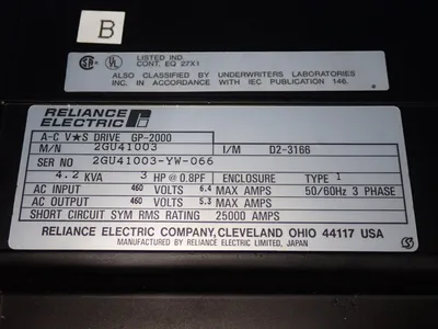 USED RELIANCE ELECTRIC 2GU41003