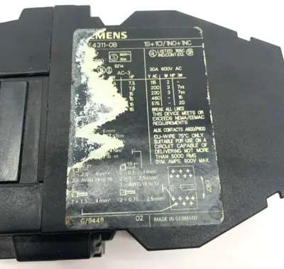3TF4311-0B | Siemens  AC Contactor 3-Pole VDE0660 - Used