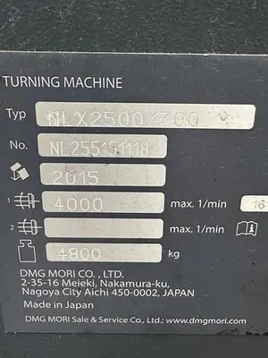 Used DMG MORI NLX 2500/700 2 AXIS CNC LATHE WITH CHIP BLASTER AND CONVEYOR CNC Lathes | Harbor Machinery Inc. #1283417