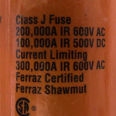 Ferraz Shawmut Class J 125 Amp Fuse