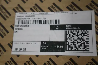 NEW OPEN BOX 1614-6423-99 Oil Separator Suitable Atlas Copco 1614642399 STK SGF6