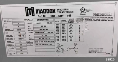 NEW MADDOX INDUSTRIAL TRANSFORMER MIT-DRY-148