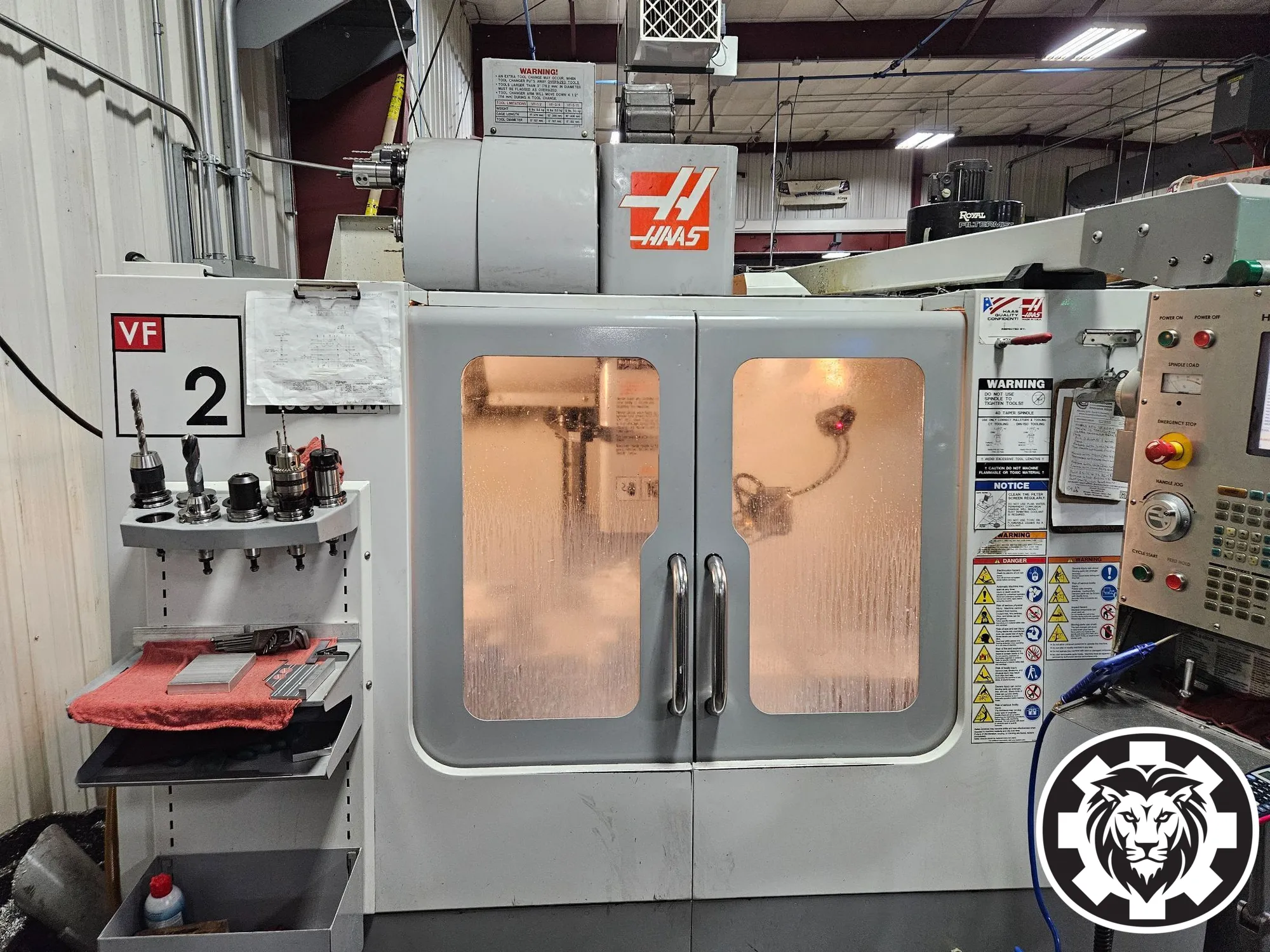 Haas VF-2 VMC, 2006 – 4th Axis Wiring, Spindle & Tool Setting Probe, Adjustable Coolant Nozzle