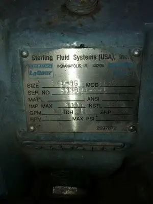 Sterling 8196-M DI Peerless Split-Case Centrifugal Pump 20HP 300GPM ; 8″ imp 3PH