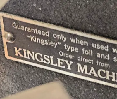 Kingsley Machine LM-100-BA Hot Foil Stamping Press Print Emboss Monogram