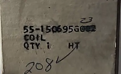 General Electric 55-150695G23 Coil 200/208V 80Hz. Loc4C17
