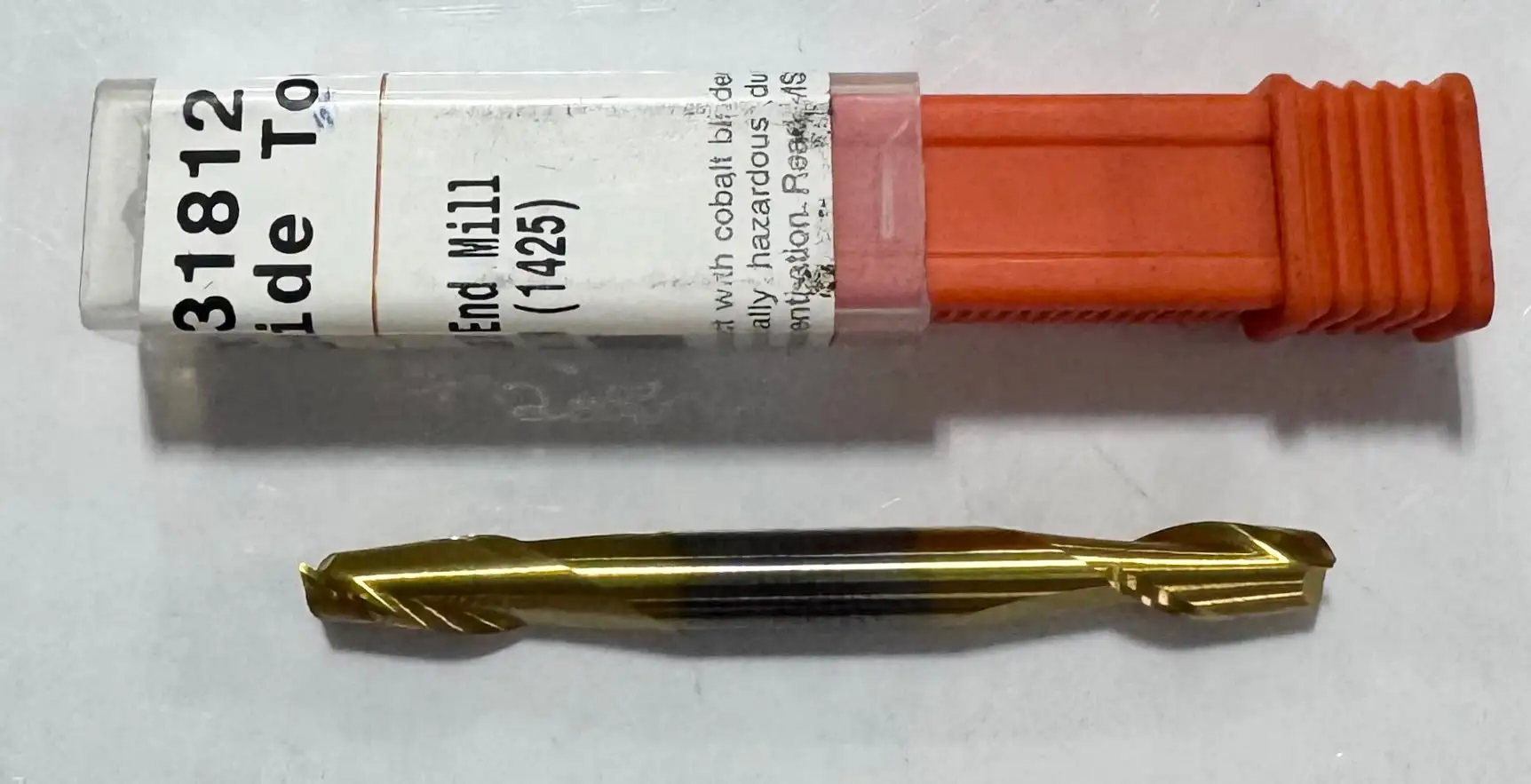Imco 3/16" Carbide Double End Mill 2 Flute Tin Coated USA Made