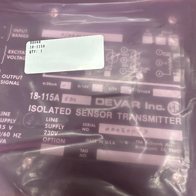 NEW Devar Inc 18-115A E89