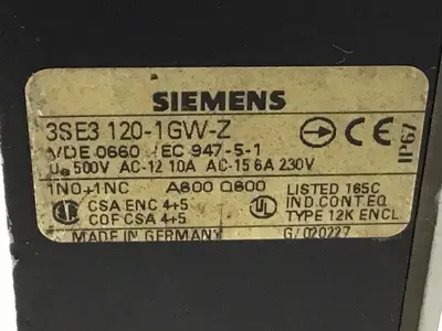 USED SIEMENS 3SE3 120-1GW-Z