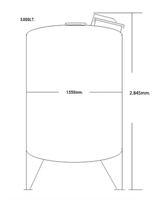 USED 2021 CUSTOM STAINLESS STEEL 3,000 Liters Double-Layer Production Tank