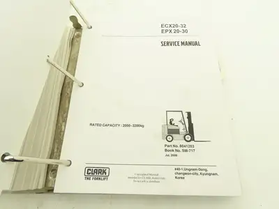 Clark Electric Forklift Service Manual TMX 12-25, EPX 16-20s, ECX20-32, EPX20-30