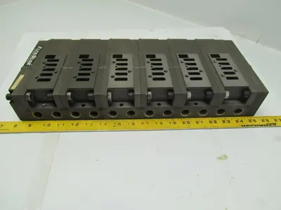 Numatics Flexiblok 005-131B 6 Manifold Blocks w/2 End Caps 1/4" NPTF Mark 15 Ser