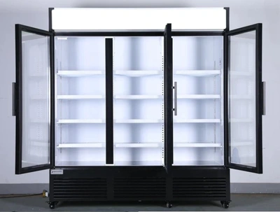 168-0004 AC-TGDR70 70” Glass 3 Door Self Contained Cooler